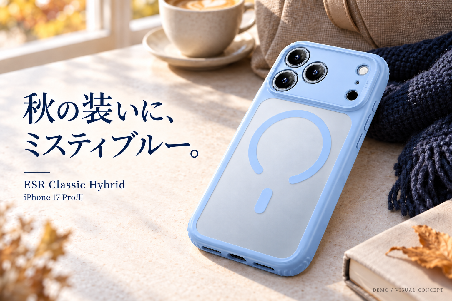 秋の装いに、ミスティブルー。ESR Classic Hybrid