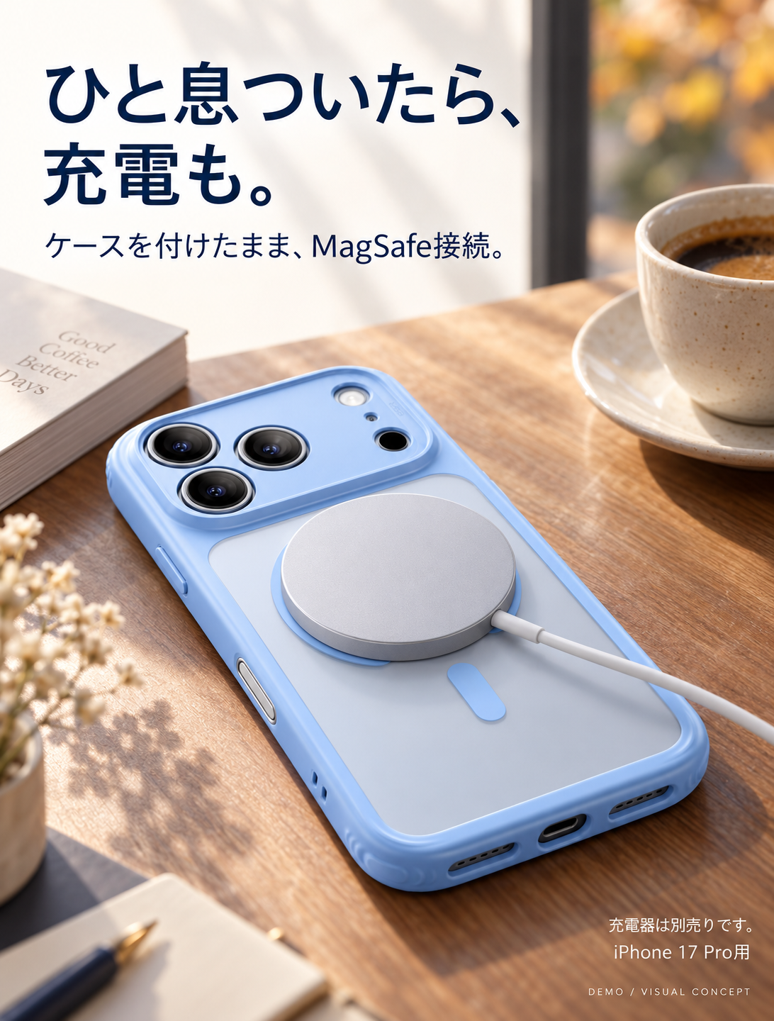 ひと息ついたら、充電も。